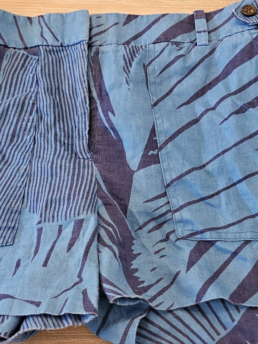 J.Crew Blue Patterned Linen Shorts